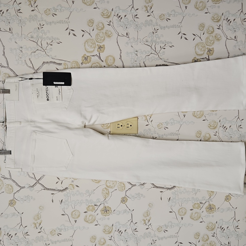 rag & bone Women's White Straight Leg Jeans - Picture 4 of 11
